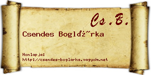 Csendes Boglárka névjegykártya